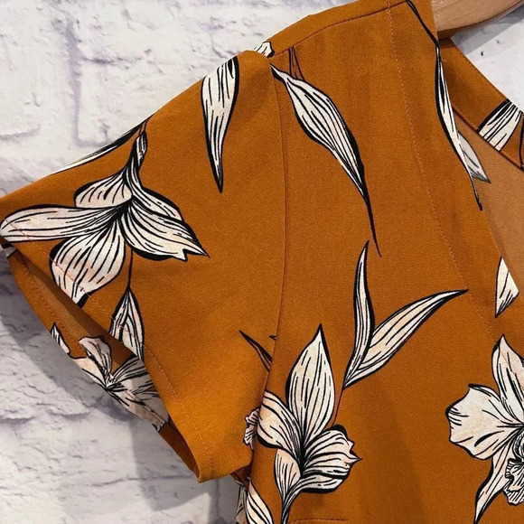 A New Day Orange‎ Floral Shift Dress Cap Sleeve - Picture 4 of 7